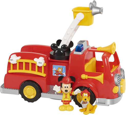 Micky Maus Großes Feuerwehrauto Interaktive Fahrzeugfigur Pluto Mickey Disney Licht und Ton