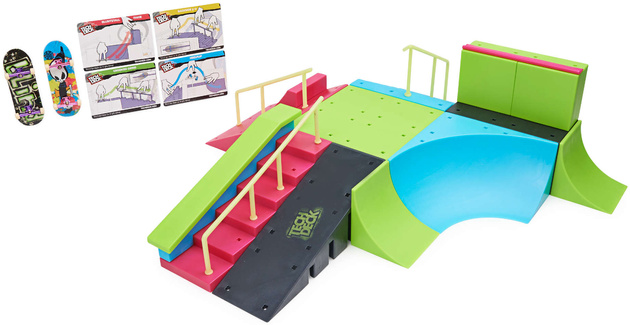 Fingerboard Ramp Neon Mega Park Invasion Skatepark + 4 Trickkarten