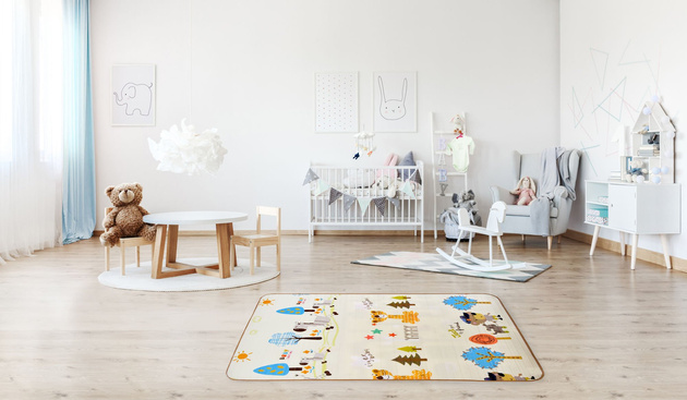 HUMBI Kinder Baby Spielmatte Krabbelmatte EPE Schaumstoff Doppel Straßentiere