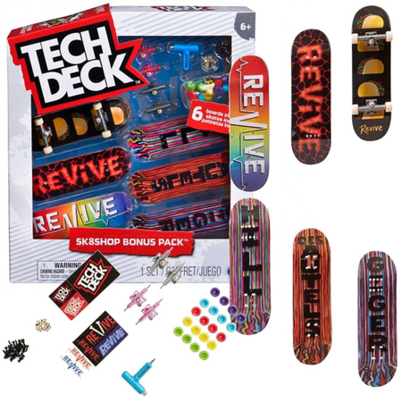 Tech Deck Set Sk8Shop 6 Skateboard Bonus Pack Revive + Zubehör
