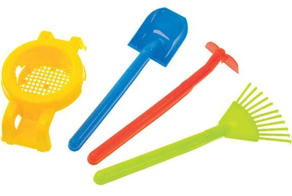 Mochtoys 5371 Schildkröten-Gartenschubkarre für Kinder komplett mit Zubehör