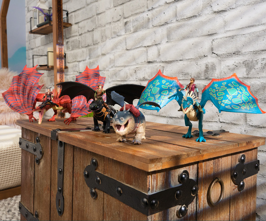 Drachenzähmen leicht gemacht Set von Drachen und Figuren 7 Stück Dragon Volcano Island