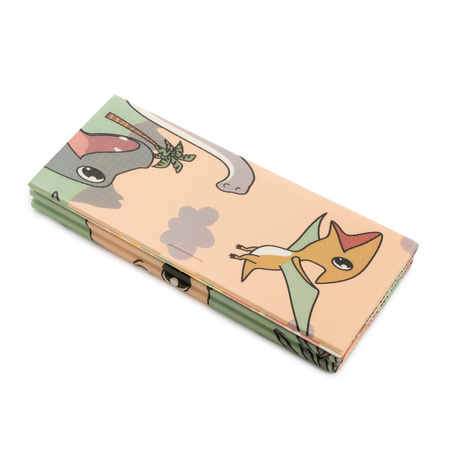 HUMBI Spielmatte Baby, Krabbelmatte, XPE Schaumstoff, Doppelseitig, Flatbar, Wasserdicht, Extra Größe, Teppich Babymatte, Rutschfest, 200x180 Dinosaurier Tiere Buchstaben Messen