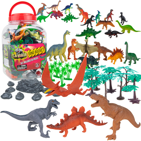 Savage Satz von Dinosaurier-Figuren in einem Behälter 55 Stück