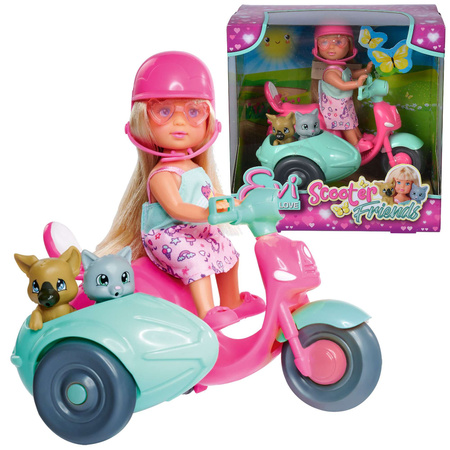 Evi Liebespuppen-Set Evi Freunde auf Roller + Zubehör