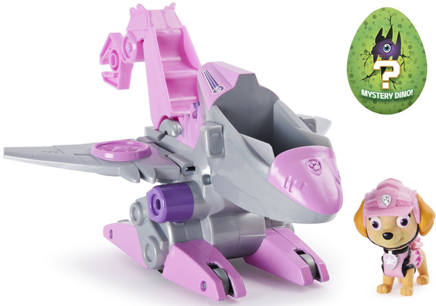 Paw Patrol Dino Rescue Skye Figur + Jet-Fahrzeug + Dinosaurier