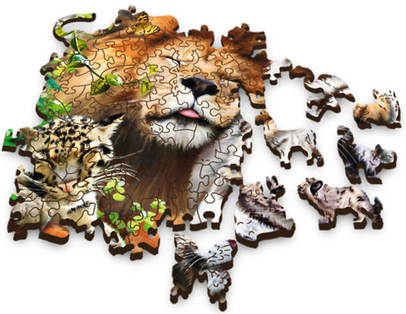 Trefl Holzpuzzle Wildkatzen im Dschungel 500 Elemente