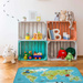 Achoka Softteppich für Kinderzimmer Weltkarte Tiere 100x150 cm