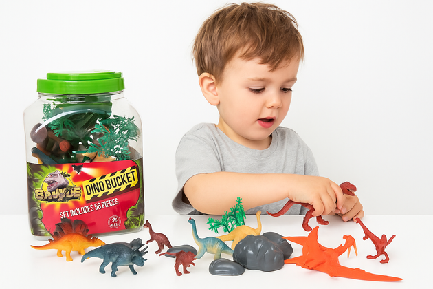 Savage Satz von Dinosaurier-Figuren in einem Behälter 55 Stück