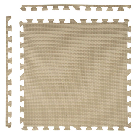 Humbi Schaumstoffbodenmatte 180x180 Großes wasserdichtes sicheres Schaumstoffpuzzle 9 Stück creme, beige