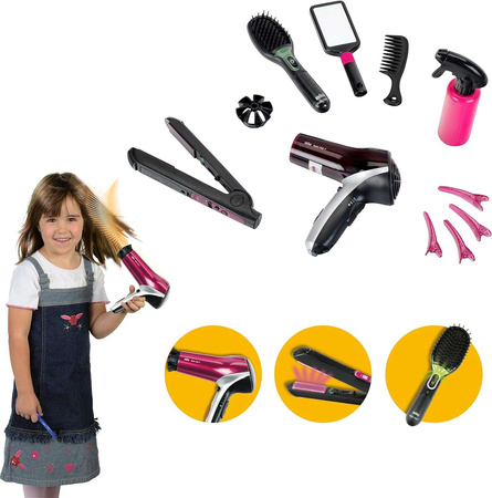 BRAUN Friseurset 7in1 für Kinder Haartrockner Klein Glätteisen + Clips