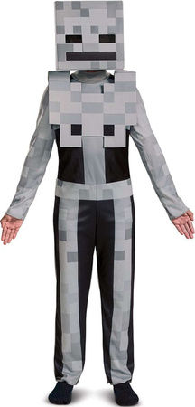 Minecraft Halloween Kostüm, Faschingskostüm Skelett Weiß Skelett 137-149 cm (10-12 Jahre)