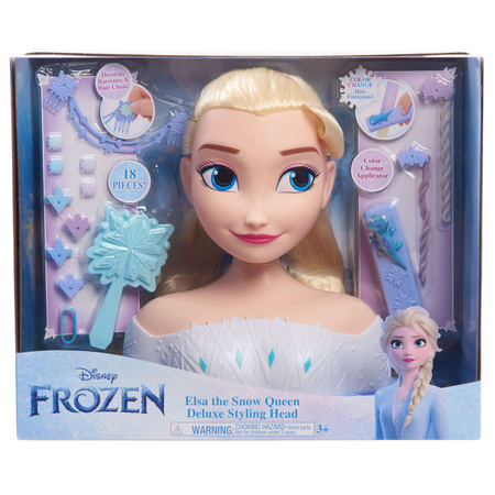 Deluxe Princess Disney großen Kopf Styling und Kämmen Puppe Elsa Die Eiskönigin +Zubehör