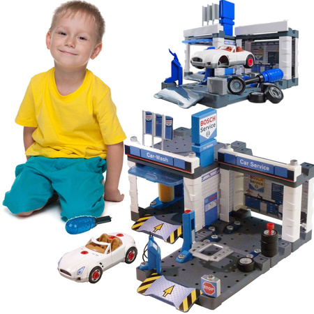 KLEIN Service Station Garage BOSCH mit Auto