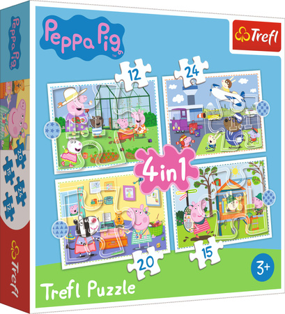 Puzzle 4in1 Peppa Wutz Urlaubserinnerungen Trefl 