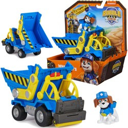 Paw Patrol Rubble und seine Crew Rubble&Crew Wheeler Baufahrzeug Blauer Kipplaster mit Figur 6cm