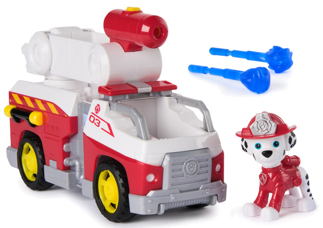 Paw Patrol Feuerwehr-Rettungsfahrzeug mit Figur Marshall Feuerwehrauto mit Wassergranaten