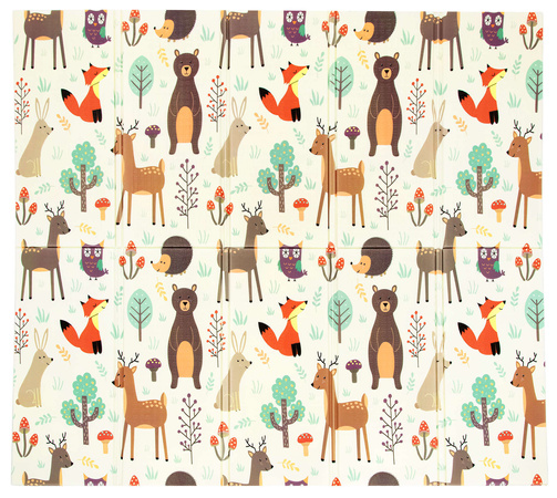 Humbi Doppelseitig faltbare XPE-Schaumstoff-Lernmatte 200x180x1 Waldstraße