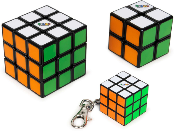 3W1 Set Original klassisches Rubik's Cube Puzzle Spielzeug Mini-Würfelpuzzle Schlüsselanhänger Rubik's (2 Würfel + Schlüsselanhänger)
