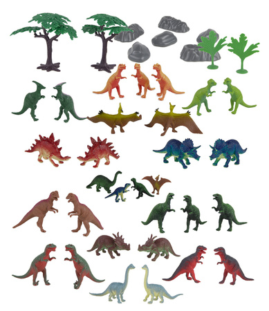 Savage set Wilder Satz von Dinosaurierfiguren in einem Behälter 40 Stück