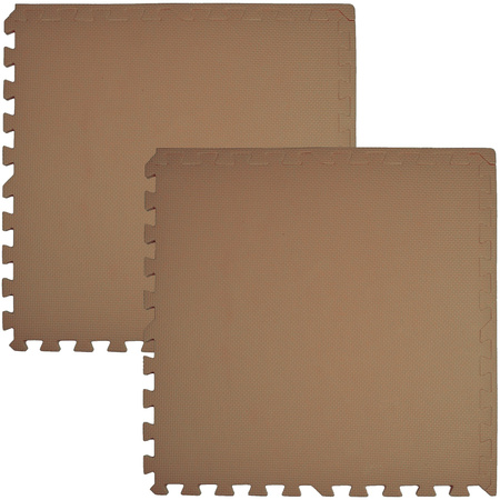 Humbi Schaumstoff Bodenmatte 120x120 Large wasserdicht sicher Schaumstoff-Puzzle 4 Stück Creme, Kupfer