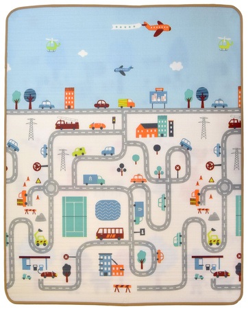 HUMBI Kinder Baby Spielmatte Krabbelmatte EPE Schaumstoff Doppel Straßentiere