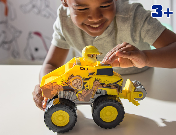 Paw Patrol Rescue Wheels Baufahrzeug mit Rubble Figur 6cm