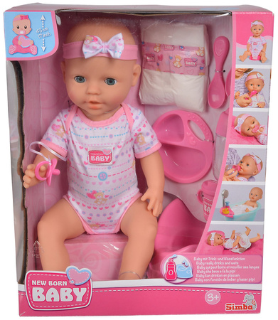 New Born Baby Funktionelle Babypuppe trinkt pinkeln 43 cm