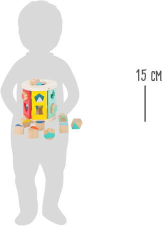 Kleiner hölzerner Lernwürfel-Sortierer mit Fuß