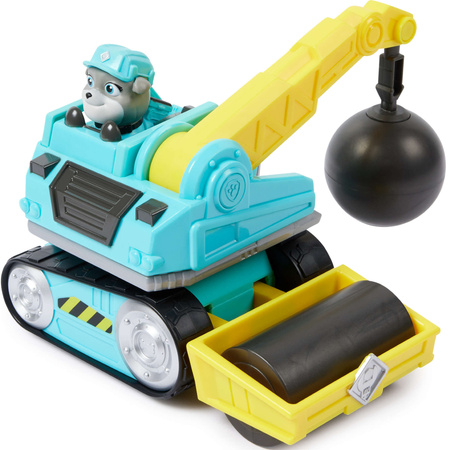 Paw Patrol Rubble und seine Crew Rubble&Crew Motorbauwagen Blau Zerstörungskugel mit Figur 6cm
