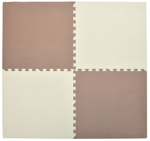 Humbi Schaumstoff Bodenmatte 120x120 Large wasserdicht sicher Schaumstoff-Puzzle 4 Stück Creme, Kupfer