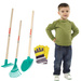 Bosch Gartenharke-Schaufel-Handschuh-Set für Kinder mit Holzgriff Klein