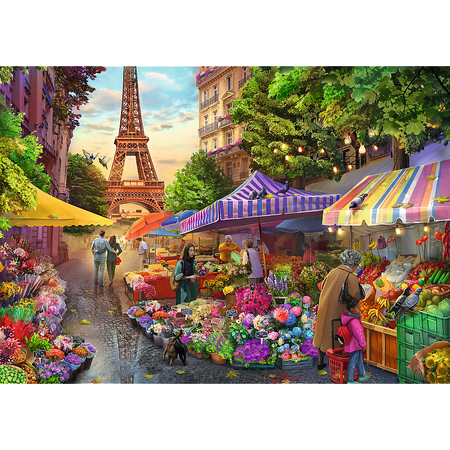 Puzzle 1000 Blumenmarkt Paris Trefl