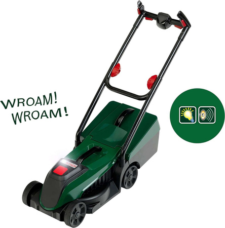 Leichter grüner Spielzeug-Rasenmäher von Bosch mit Licht und Sound 3+ Klein