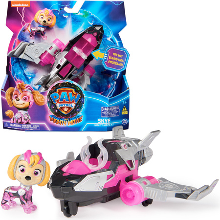 Paw Patrol The Mighty Kinofilm Big Kinofilm Skye Figurenset rosa Jet Fahrzeug Sound Licht