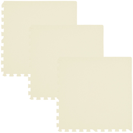 Humbi Schaumstoffbodenmatte 180x180 Großes wasserdichtes sicheres Schaumstoffpuzzle 9 Stück creme, beige