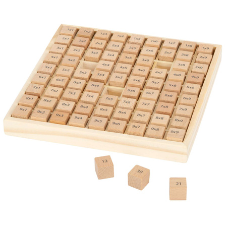 Kleines Fuß-Multiplikationstableau aus Holz