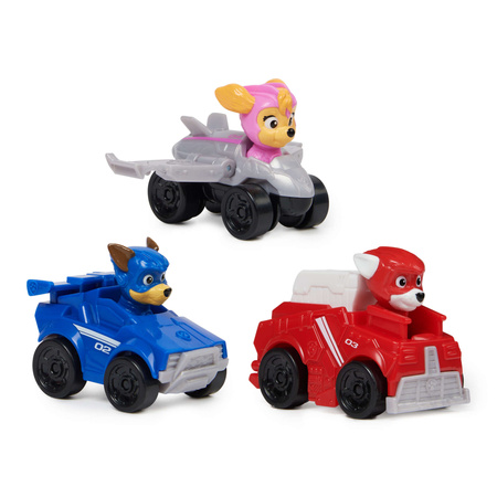 Paw Patrol The Mighty Kinofilm Set mit 3 Mini-Fahrzeugen Hundefiguren Cars