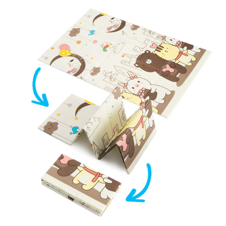 HUMBI Spielmatte Baby, Krabbelmatte, XPE Schaumstoff, Doppelseitig, Flatbar, Wasserdicht, Extra Größe, Teppich Babymatte, Rutschfest, 120x180 Stadttier-Nacht