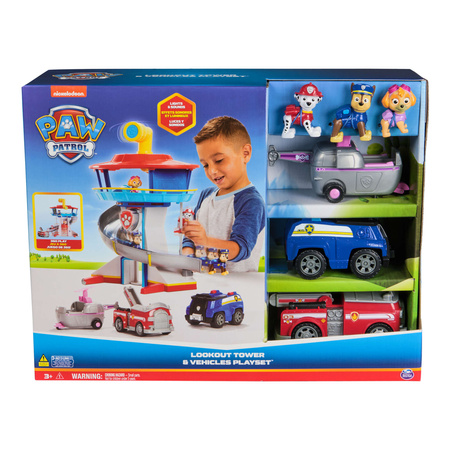 Paw Patrol Hauptquartier mit Licht und Sound, Fahrzeugen und Figuren