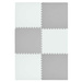 Humbi Schaumstoffmatte 180x120 Großes wasserdichtes sicheres Schaumstoffpuzzle 6 Stück weiß, grau