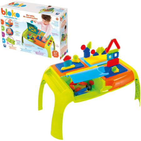 Toy Lightweight Constructor's Table mit bunten Bloko-Blöcken 37 Teile