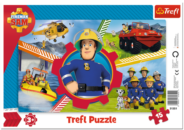 Trefl 31351 Rahmenpuzzle 15 Feuerwehrmann Sams Tag