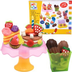 Bunte Desserts XL Set Plastikmasse und Zubehör 21 Elemente