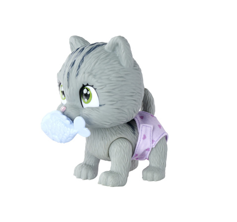 Pamper Petz Figur grau Interaktive Katze aus Windelbande 20 cm + 3 Zubehörteile 3+ Jahre Simba