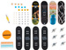 Maxallure Tech Deck 4er-Pack farbenfrohe Fingerboard-Skateboards zum Zusammenbauen