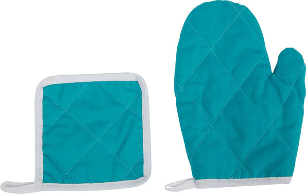 Kleines Fußkochset mit Schürze Topf und Pfanne