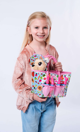 Chi Chi Love Maskotka Plüsch Happy Gardener Hund mit Handtasche + Zubehör Simba
