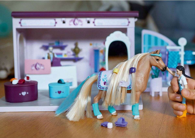 Großes Set Horse Club Folding Horse Store + Figuren, Zubehör