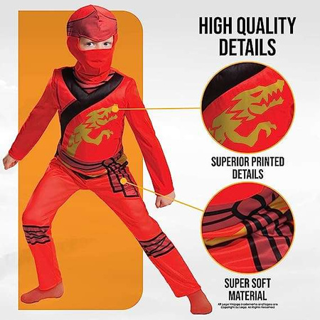 Lego Ninjago Kinder Karnevalskostüm Kai 109-126 cm 4-6 Jahre alt